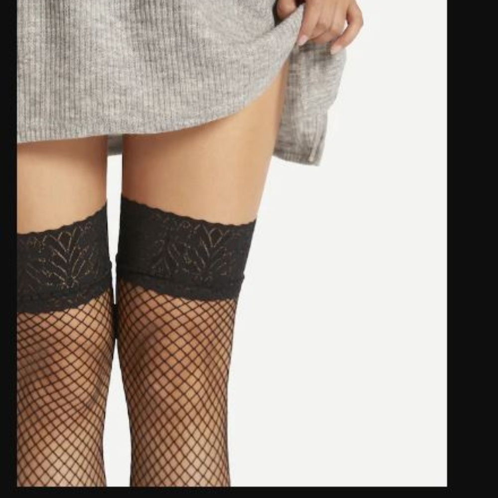 Sale! Over The Knee Lace Trim Fishnet Socks